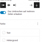 Einstellungen Block STACK