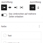 Einstellungen Block ZEILE